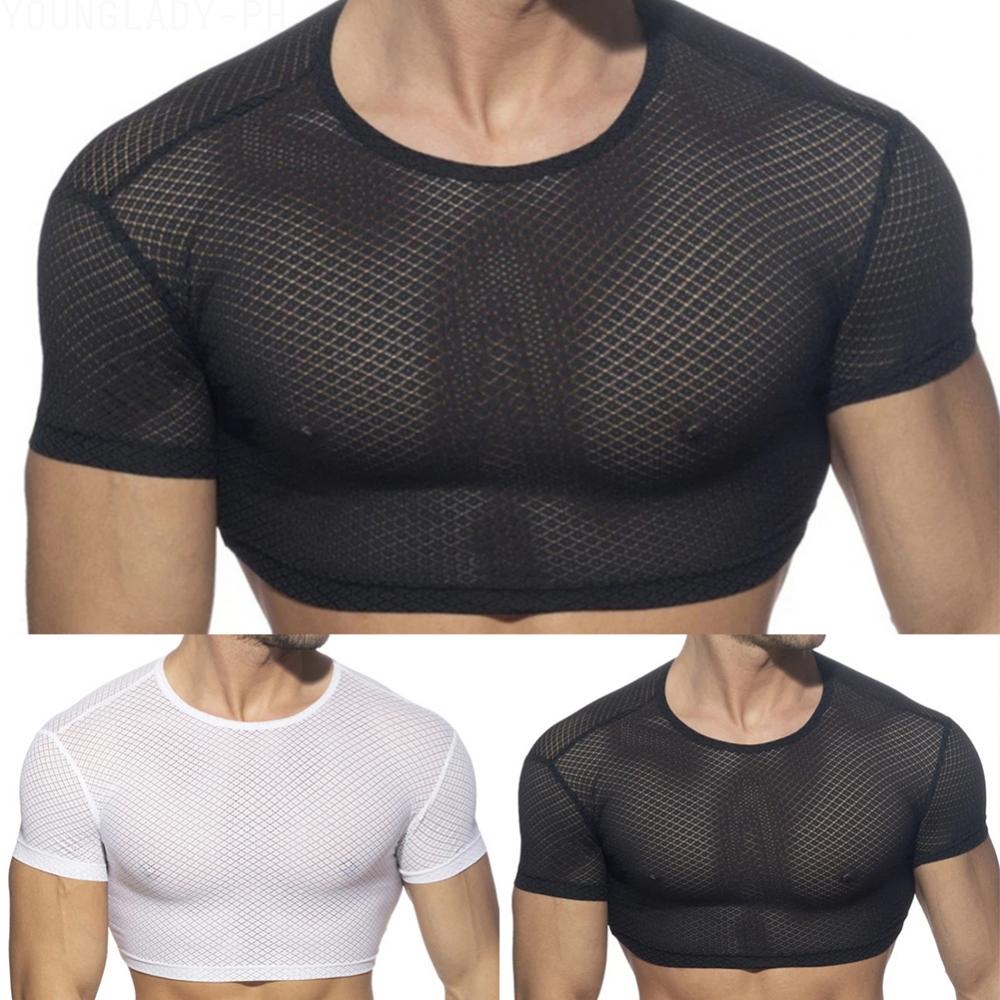 Polera transparente negra discount hombre