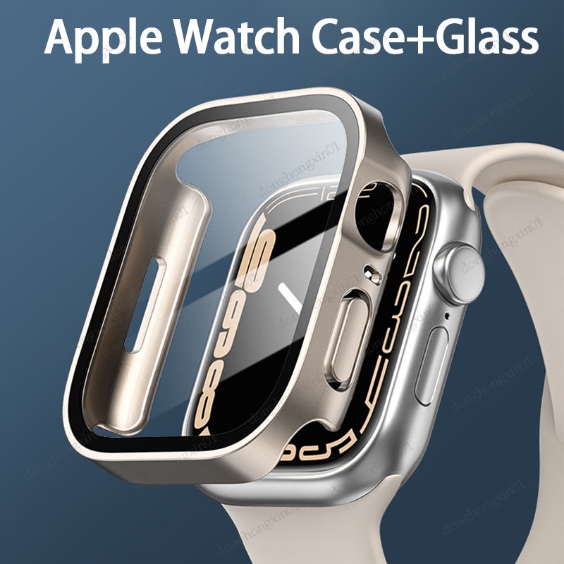 Cristal Funda Para Apple Watch Ultra 49mm Serie 8 7 45mm 41mm 44mm 40mm Protector De Pantalla PC Duro Cubierta De Borde Recto Parachoques iWatch 4 5 SE Accesorios Shopee Chile