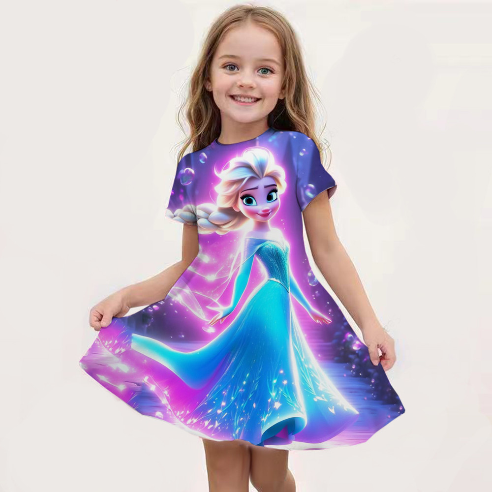 2025 Princesa Disney Elsa Verano Dibujos Animados Impresos Ropa De Los ...