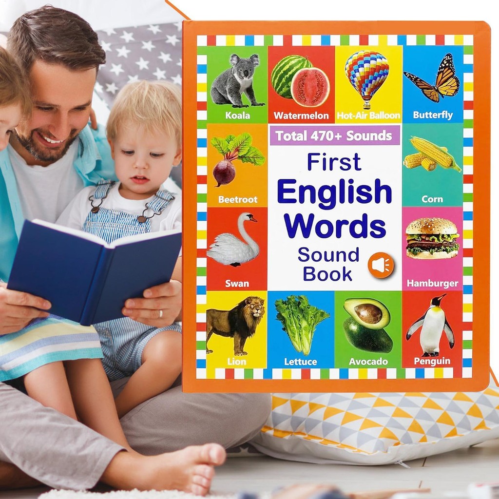 Libro De Sonidos En Inglés – First English Words – Vocabulario Interactivo Para Niños De 2 A 6 Años – 11 Temas Educativos Con Actividades De Audio – Aprendizaje Portátil Y Divertido