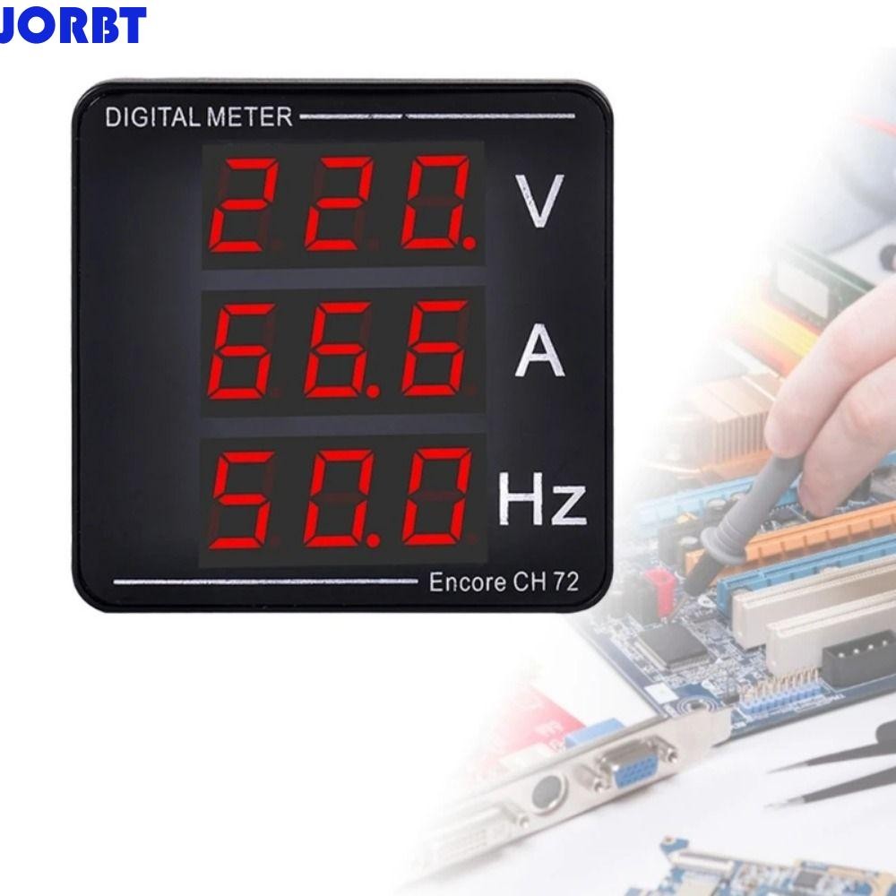 Voltímetro Digital LED Para Panel - Rango 60-500V AC Y 0-100A, Tamaño 22mm, Luz Indicadora Azul