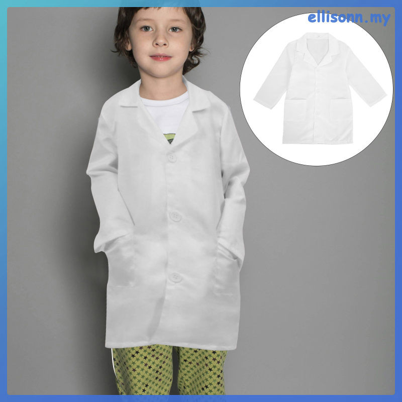 Bata De Laboratorio Blanca Unisex - Manga Larga, 3 Bolsillos, Para Médico, Científico, Estudiantes O Cosplay