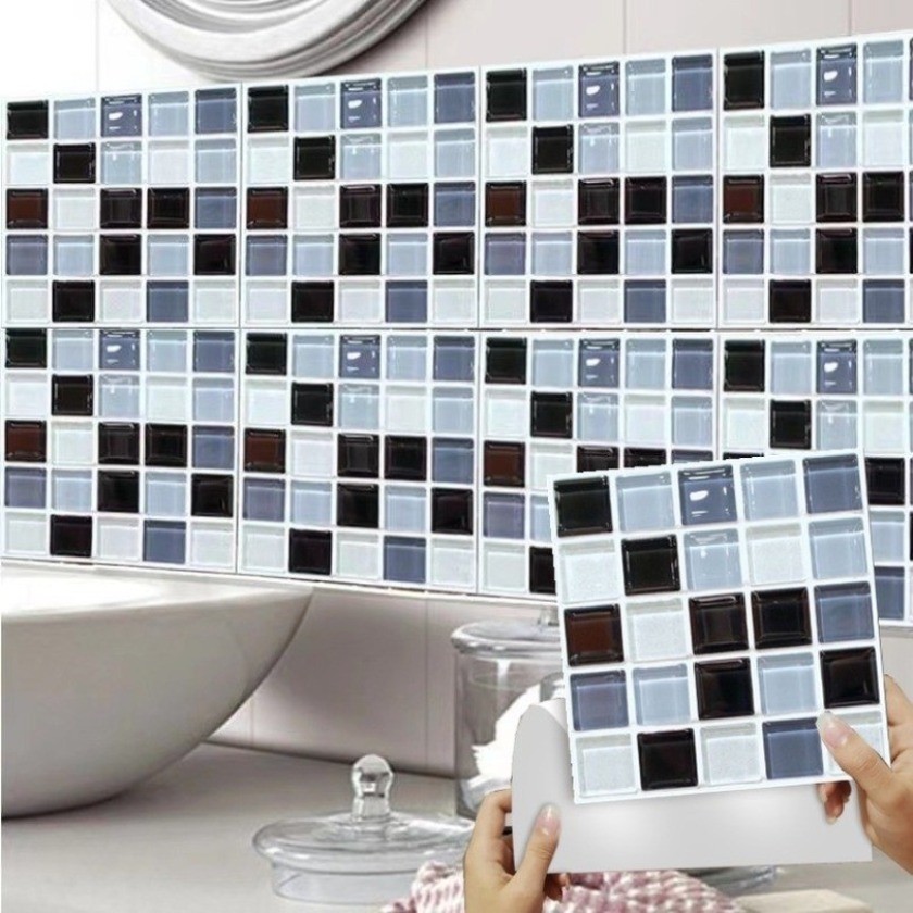 Efecto 3D Mármol Mosaico Piso Pared Sticker Cocina Baño Azulejos Lavabo ...