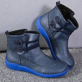 Comprar Botas de nieve cálidas de felpa gruesa para mujer, botines cómodos  con cremallera para exteriores, zapatos informales de algodón, Invierno  2021