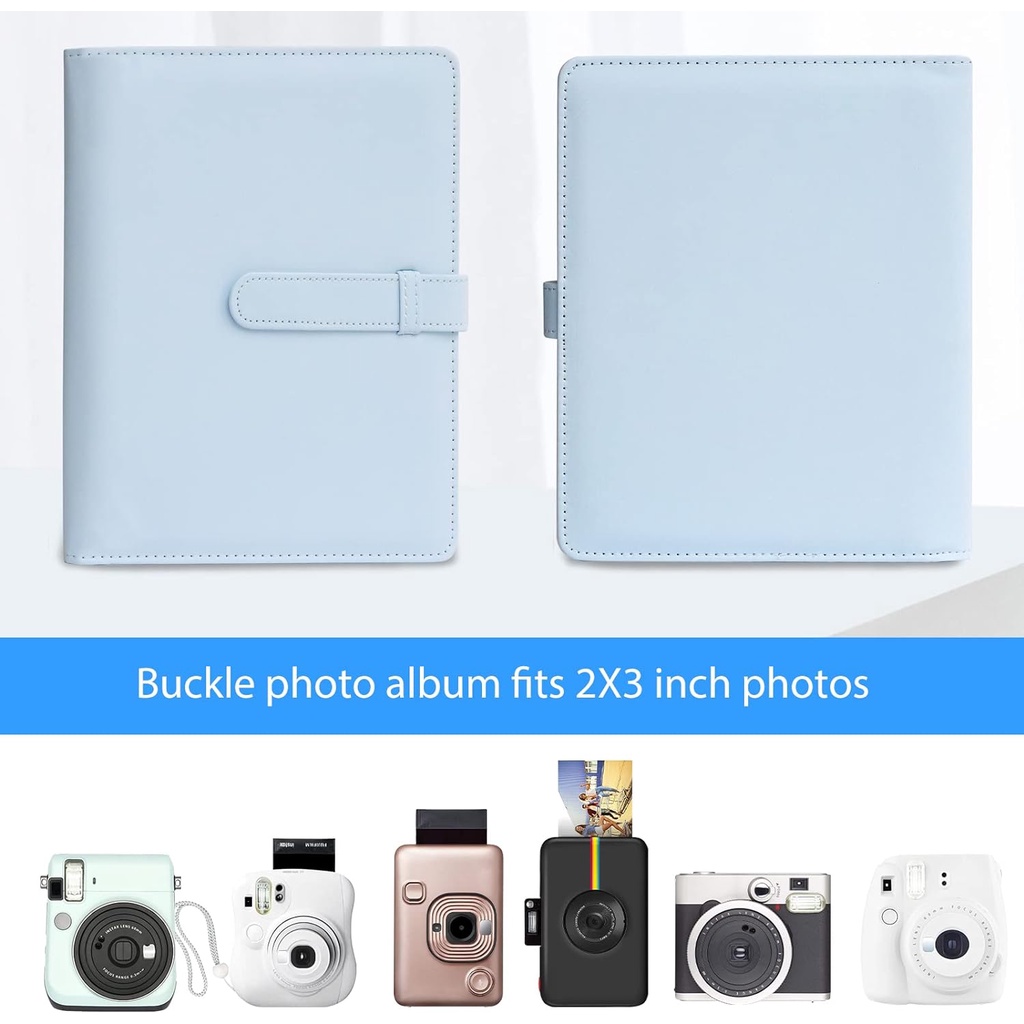 Fujifilm Instax Mini 12 - Kit de accesorios para cámara instantánea (azul  pastel) con mini película, paquete de papel de aluminio (paquete de 2)