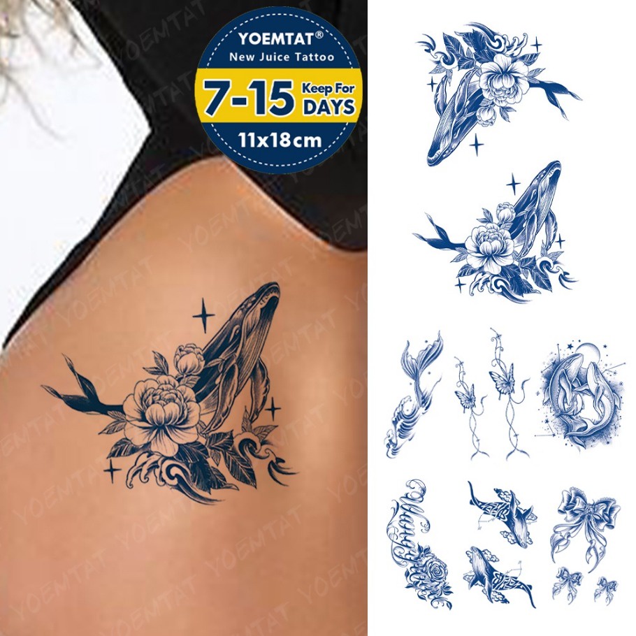 Tatuajes temporales luminosos de animales marinos para niños, más de 100  tatuajes falsos de animales del océano que brillan en la oscuridad para  niñas