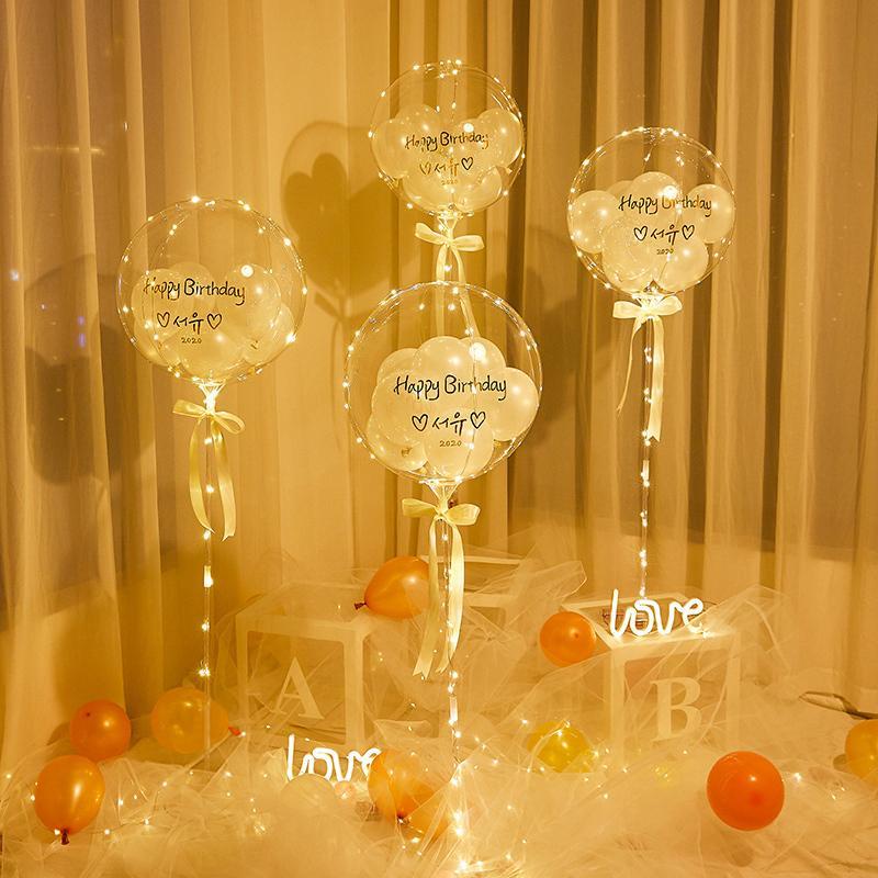 Bouquet cumpleaños Oro 2 números + 6 globos látex - Globofiesta