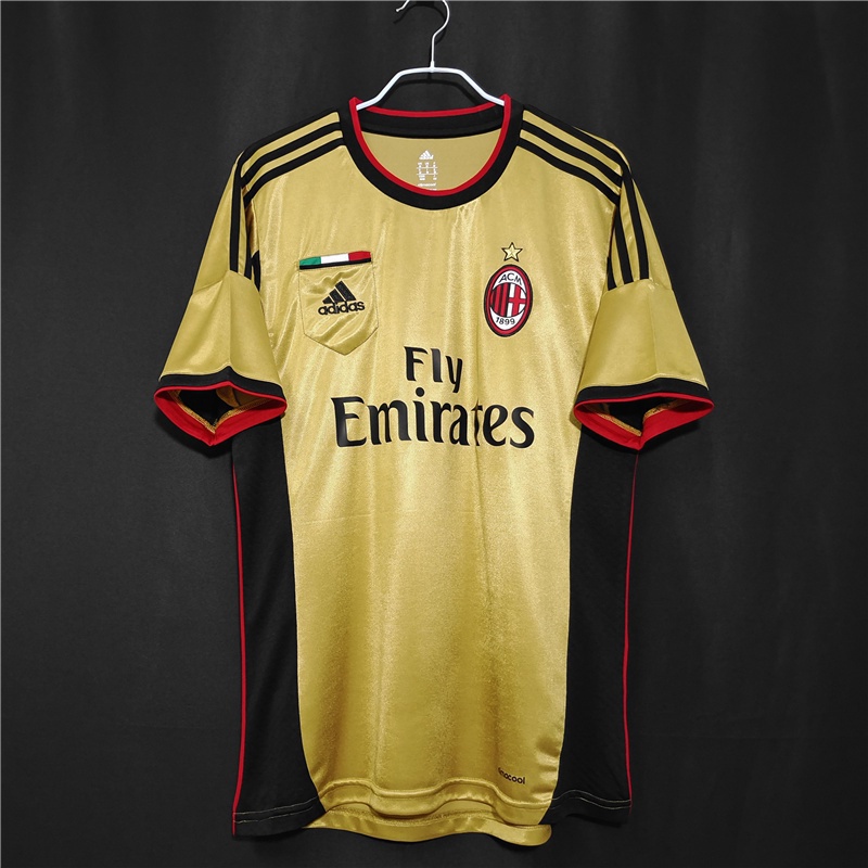 AC Milan 2013 2014 KAKA Retro Polera De Futbol Dorada Shopee Chile