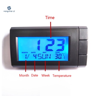 Comprar Reloj de temperatura multifuncional para coche, voltímetro,  termómetro para coche, reloj electrónico con luz nocturna