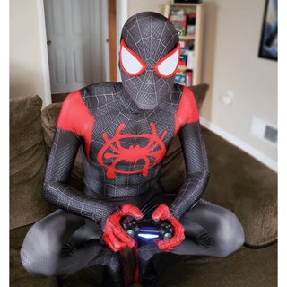 Marvel Spiderman Miles Morales - Pijama de hombre con patrón completo para  dormir, pantalones de pijama para adultos, Negro 