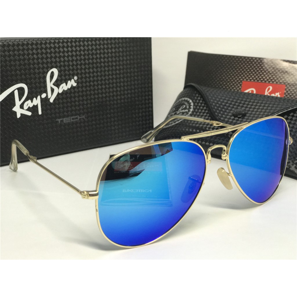 Nuevo Original Rban Gafas De Sol Rb Polarizadas Rayban Pilot Glod Azul Mujer Bn Marco Hombre Shopee Chile