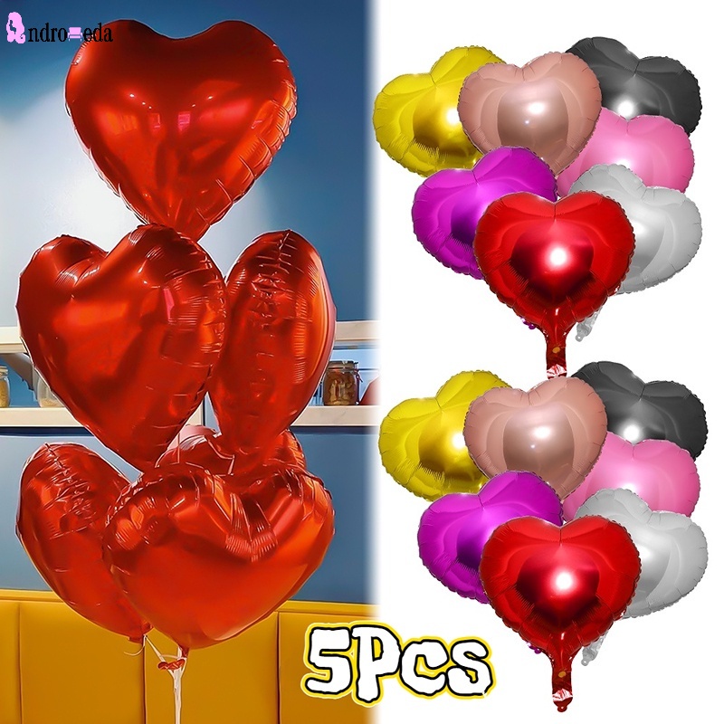 1pc/5pcs Globos En Forma Corazón Grande En Forma Corazón Enorme Rojo/rosa,  Globos Aluminio Diy Jumbo Heart Helium Balloon Día San Valentín,  Cumpleaños, Globos Amor Bodas, Compromisos, Aniversarios Decoración Fiestas  - Juguetes 