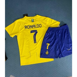 Kit completo: Camiseta shorts y medias Al Nassr Arabia Cristiano RONALDO  CR7 Niños talle 6 al 16