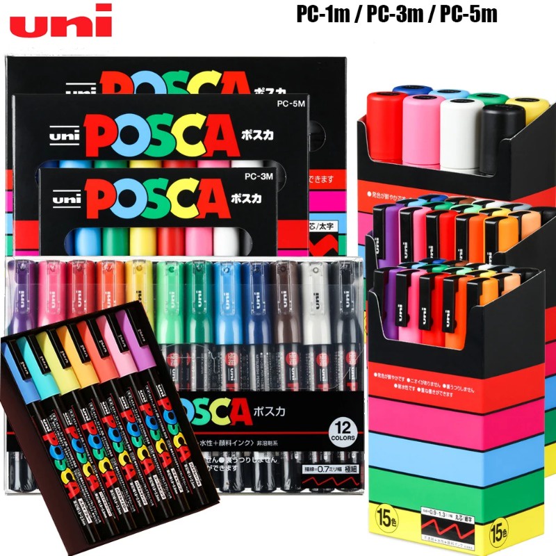 Uni Posca – Rotuladores de pintura con punta extrafina juego de 7