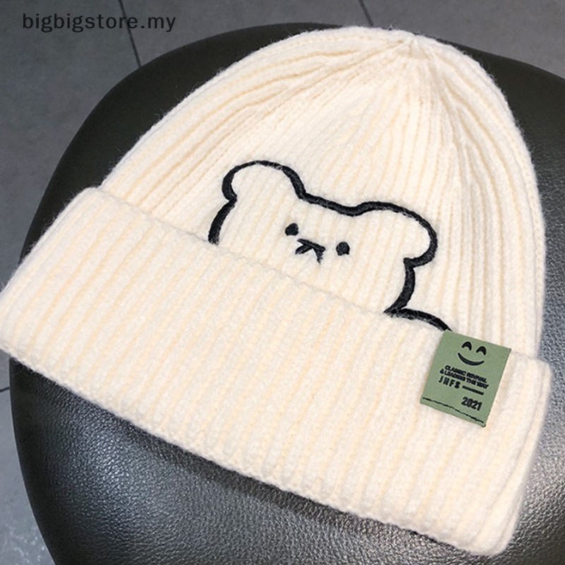 Gran Oso De Punto Gorro De Lana De Las Mujeres De Oto O E Invierno De Estilo De Pila Japonesa