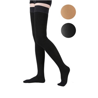 Medias de compresión altas hasta el muslo para mujer, 30-40mmHg, manga sin  pies, calcetines varicosas