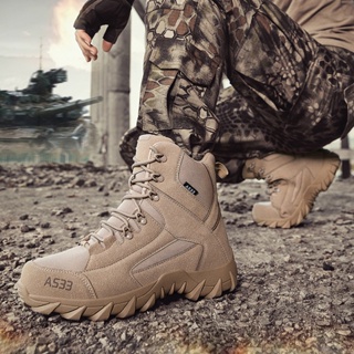 Botas militares de gran tamaño para hombres Zapatos de combate de alta  altura resistentes al desgaste al aire libre Botas tácticas de  entrenamiento de campo Botas de senderismo transpirables del desierto para