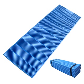 Esterilla plegable con respaldo reclinable, cojín y bolsillo azul