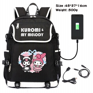 Stitch Kawaii niños niñas niños escuela libro bolsas mujeres Usb cadena  mochila lona hombres Laptop mochila mochila