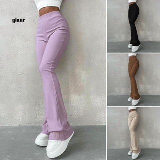 High Waist Flare Leg Yoga Pants, Stretchy Solid Slim Fitting Ankle Length  Fitness Bootcut Leggings, Women's Activewear, Yoga Pants Chile