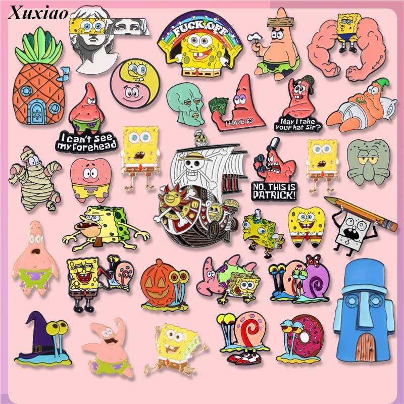 32 Estilos De Bob Esponja Squarepants Broches De Esmalte Estrellas De