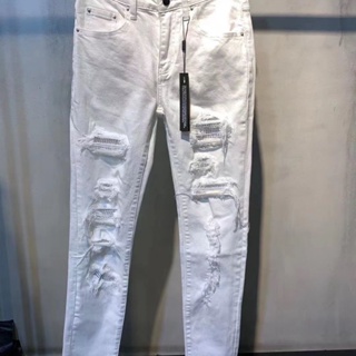 Ripped European and American Denim Jeans Hole Men feet Pants Denim