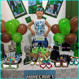 Cumpleaños MINECRAFT  Cumpleaños con tema de minecraft, Fiesta de cumpleaños  minecraft, Fiesta minecraft
