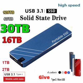 Nuevo SSD Portátil 1TB 2TB 8TB 16TB 30TB 60TB 128TB Disco Duro Externo De  Estado Sólido Capacidad Masiva Dispositivo De Almacenamiento Móvil Tipo C  Para Ordenador/mac USB 3.1