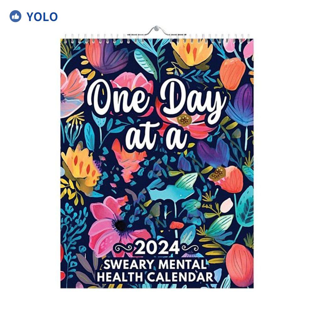 Calendario Yolo 2024 Divertido De Salud Mental Colgable Humor 2024 Organizador Diario De 0352