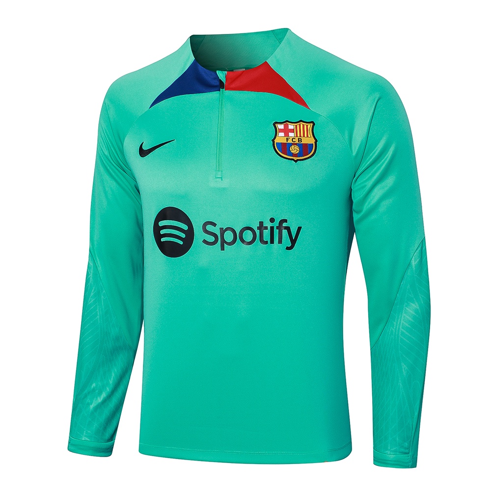 2023 2024 Barcelona Hombre Buzo De Futbol De Manga Larga Media Cremallera Verde Claro Sudadera Y Pantalones Largos Shopee Chile