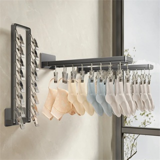 Tendedero plegable para ropa para colgar en la pared, barra retráctil para  ahorrar espacio, colgador plegable invisible para abrigos, puerta sobre