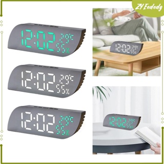 Espejo LED Reloj De Mesa Alarma Digital Snooze Pantalla Hora Luz Nocturna  Escritorio USB Despertador Decoración Del Hogar Para Niños