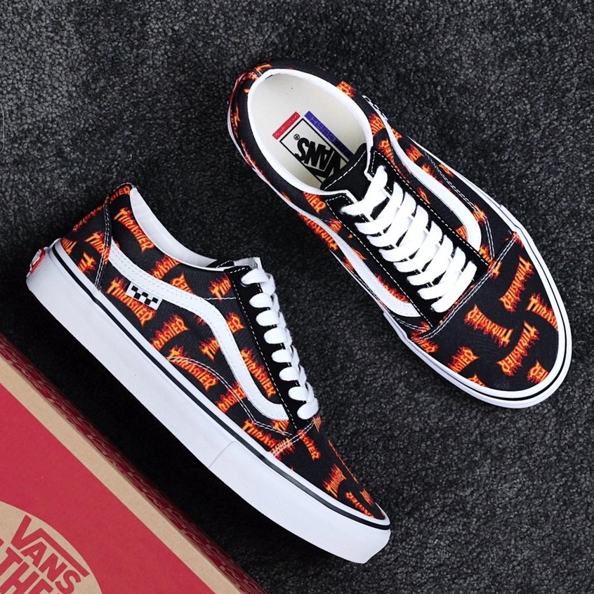 Thrasher X Van Skate Old Skool Flame Logo Graffiti Ocio