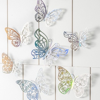  Pegatinas decorativas para pared, diseño de mariposas, color  café (13) Peel & Stick extraíble Beautiful Butterfly Wall Decals : Bebés