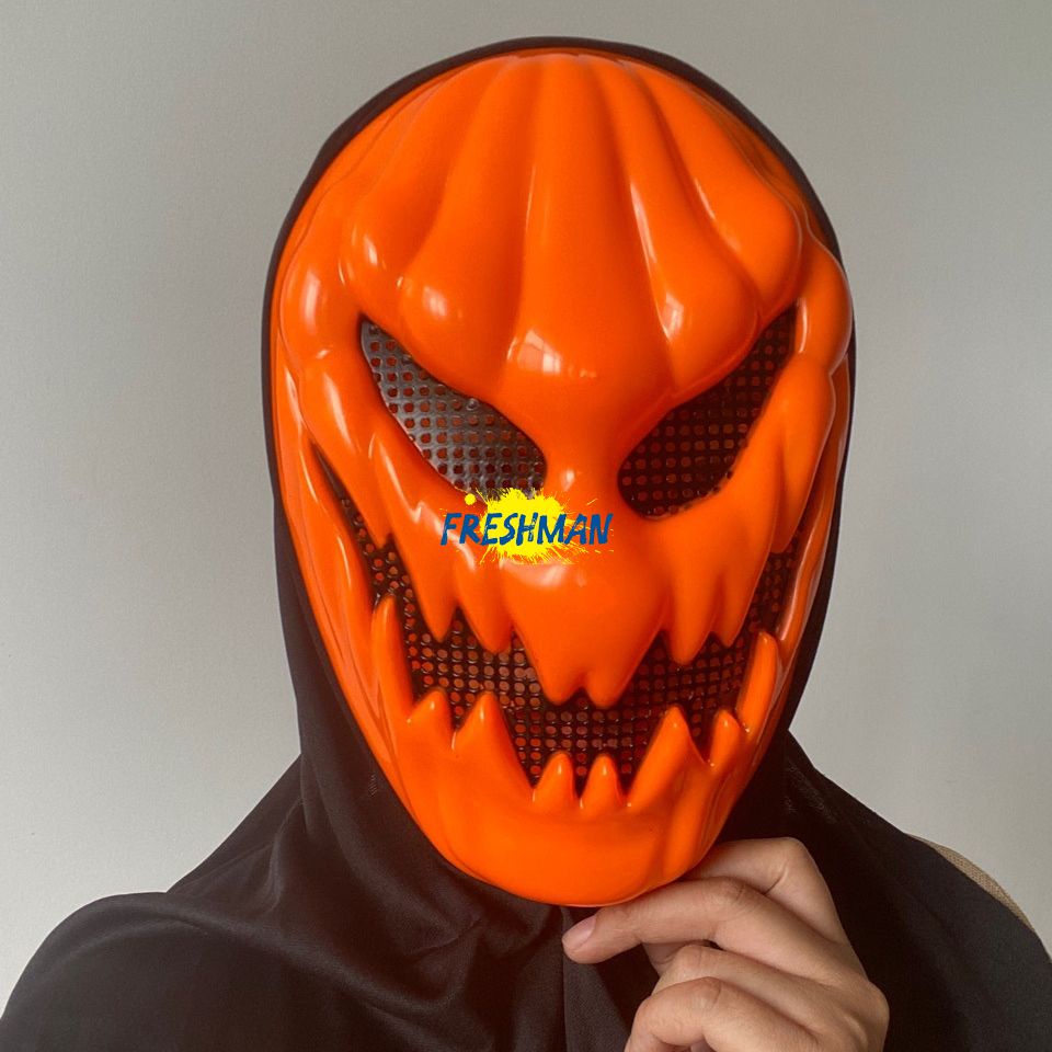 Máscara aterradora de calabaza de Terror para Halloween, máscara de