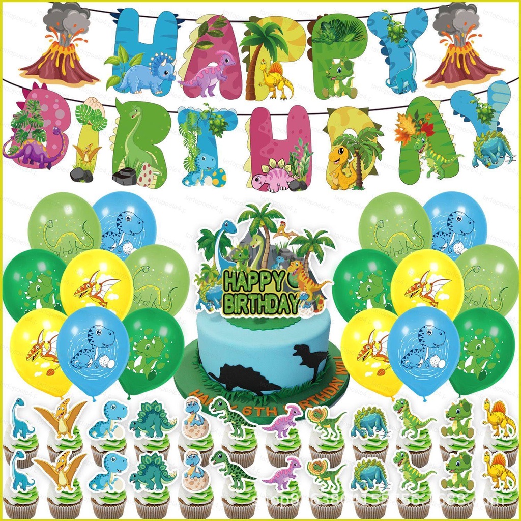 Tema De Dinosaurio De Nieve Decoraciones De La Fiesta De Cumpleaños De Los Niños Banner Cake 8275