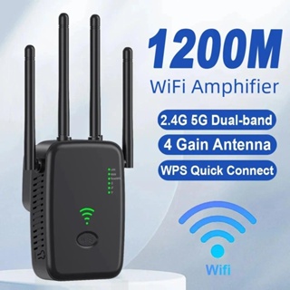 Comprar Repetidor WiFi inalámbrico de 1200Mbps, extensor WiFi de doble  banda 2,4G 5,8G, repetidor de señal WiFi, amplificador de red de 6 antenas,  enrutador WPS