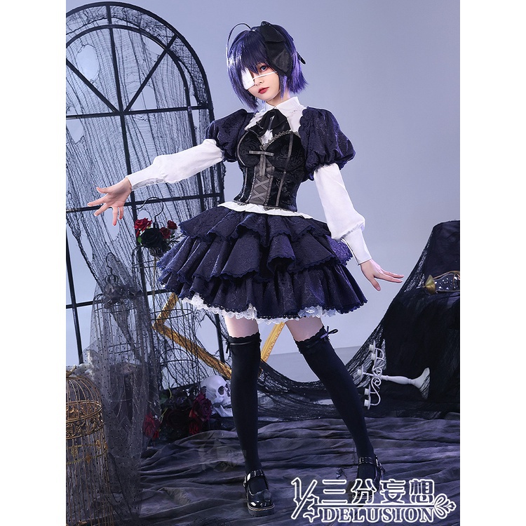 1/3 delusion Rikka Takanashi goth ver cosplay Take On Me Vestido Gótico ...