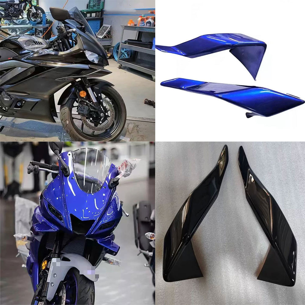 Kit De Carenado Con Alerones Aerodinámicos Para Yamaha YZF-R7 2021-2023 - ABS, Pintura Carbono, Negro Brillante