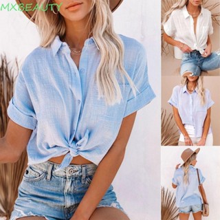 Tops Verano Mujer 2023 2024 Botón Blusa lino algodón Camisas sólido Manga  Larga Cuello en V Ropa Camiseta Túnica