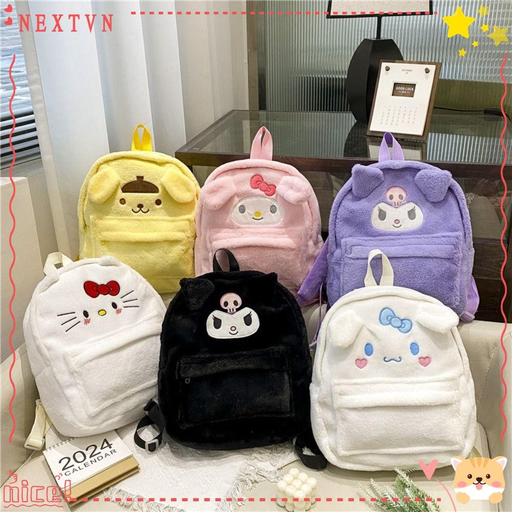 Mochila De Peluche De Mi Melodía Y Kuromi – Bolso De Hombro Kawaii De 32 Cm Para Fans Del Anime