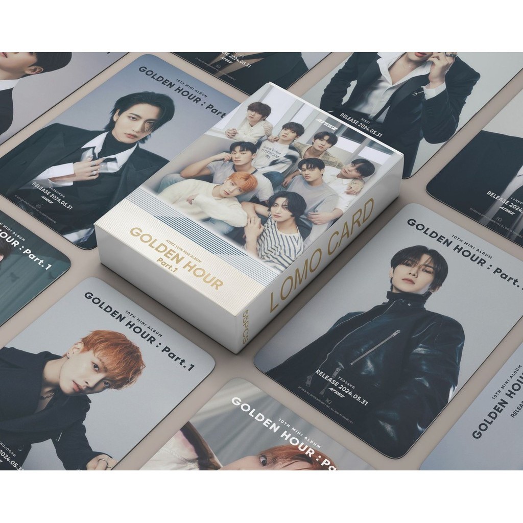 Lot De 55 Photocartes Ateez Golden Hour - Collection Complète Pour Fans De K-pop