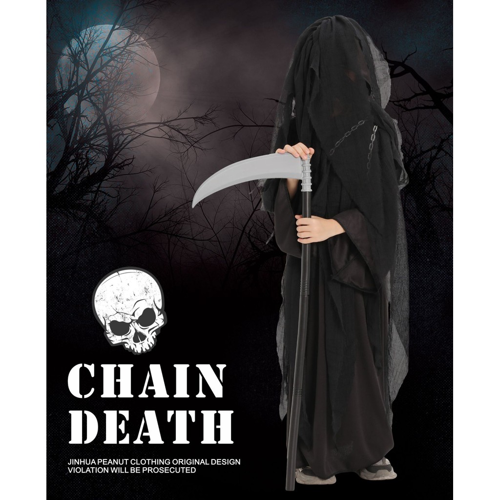 Disfraz De La Parca Para Halloween, 8 Piezas Con Capucha Y Túnica Negra, Disponible En Tallas S A XL Para Adultos Y Niños