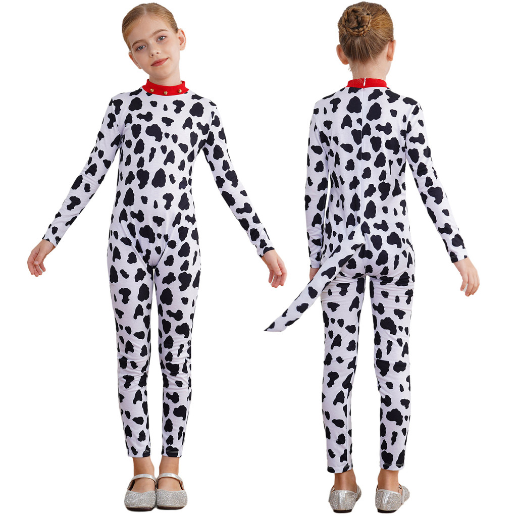 Disfraz De Dálmata Para Niñas Con Falda De Tul, Orejas, Cola Y Pegatinas – Set De Carnaval Y Cosplay Para 5-11 Años