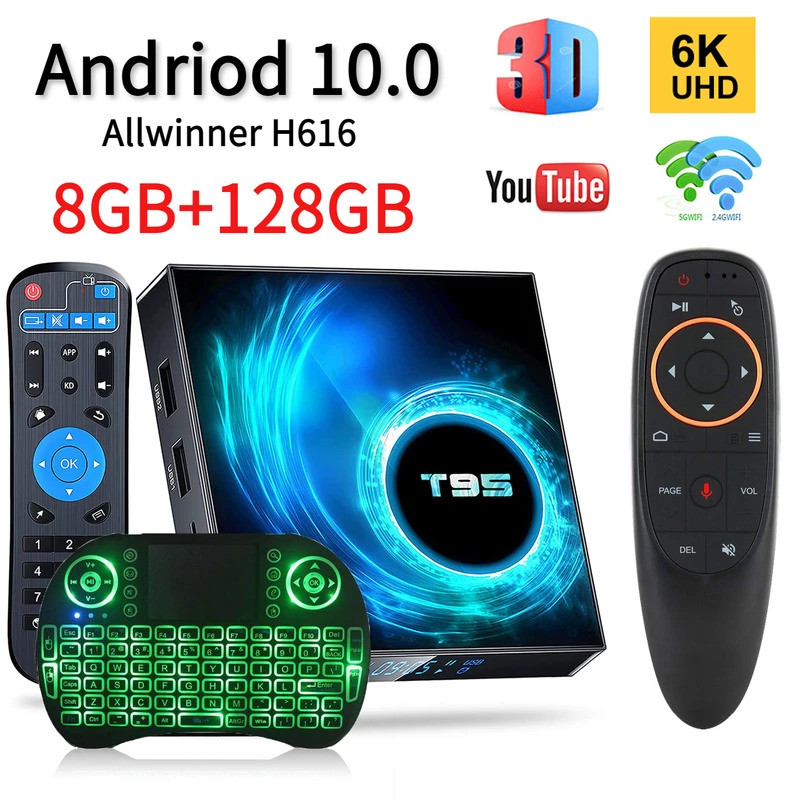 TV Box Android 10 T95 Smart TV BOX Wifi BT 4G+64Go H616 6K Netflix Google Store Boite Multimedia Box Android 90967065