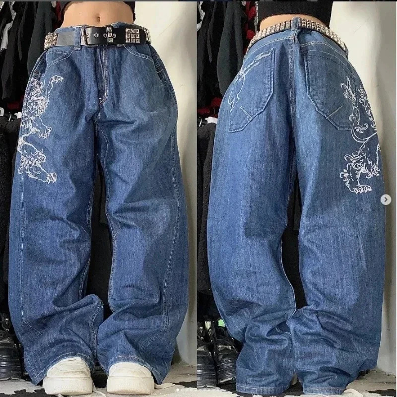 Streetwear baggy jeans Y2K hip hop retro bolsillo baggy jeans
