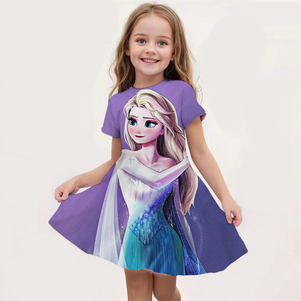 2025 Princesa Disney Elsa Verano Dibujos Animados Impresos Ropa De Los ...