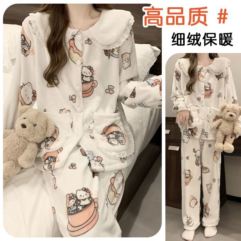 Pijama Mujer Otoño-Invierno De Algodón – Conjunto De Camiseta Manga Larga Y Pantalón Largo, Suave Y Cómodo Para Dormir