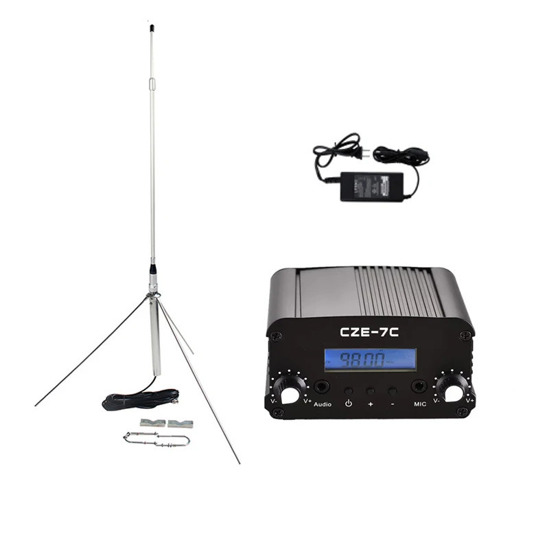 Transmisor de Radio FM CZE-7C 7W 7Watts 76-108MHz PLL Stereo con Kit de ...