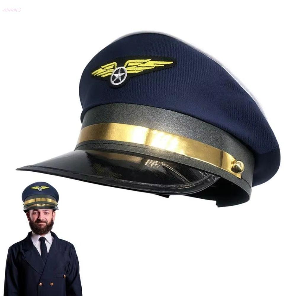 Sombrero De Piloto De Avión Ajustable – Gorra De Capitán Con Banda Absorbente, Ideal Para Disfraces Y Fiestas Temáticas